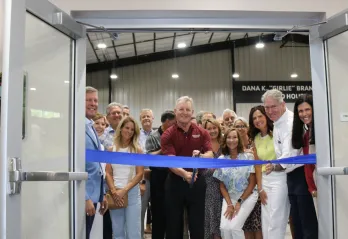 Ribbon-cutting: David Brandon (first from left) along with many community donors and supporters who made the facility possible.