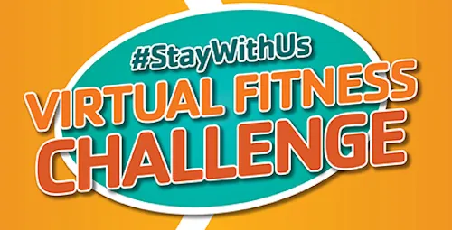 #staywithus virtual fitness challenge graphic
