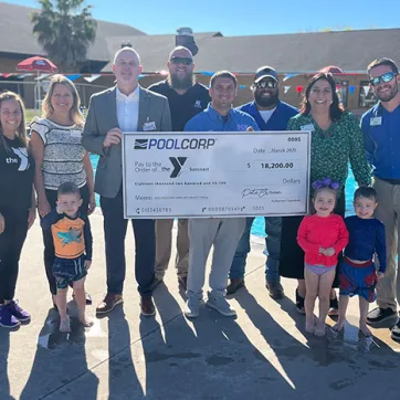 YMCA Poolcorp Donation for drowning prevention.