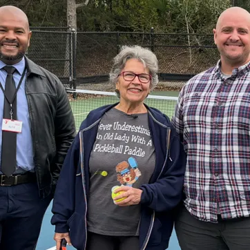 L-R: Alex Cerqueira with Jackie Rowe, Project Rally participant and Dr. Parker